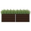 Garden Raised Bed Brown 63"x15.7"x17.7" Galvanized Steel