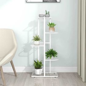 5-Floor Flower Stand 16.9"x8.7"x38.6" White Metal