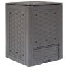 Garden Composter Brown 23.6"x23.6"x32.7" 79.3gal Plastic Rattan