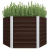 Garden Raised Bed Brown 50.8"x50.8"x30.3" Galvanized Steel