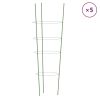 Garden Plant Supports with 4 Rings 5 pcs Green 35.4" Steel