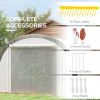 Outsunny 19.5' x 10' x 6.5' Walk-in Tunnel Greenhouse with Upgraded Structure, Zippered Roll Up Mesh Door, 8 Mesh Windows