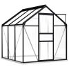 Greenhouse with Base Frame Anthracite Aluminum 38.9 ftÂ²
