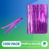 1000 Pack of Glossy Purple Twist Ties. 4" Bag Ties by Amiff. Foil Twist Ties for Cellophane Bags and Party Bags. Foil Coated Ties. Bendable Multi-Func