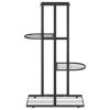 4-Floor Flower Stand 16.9"x8.7"x29.9" Black Metal