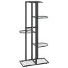 5-Floor Flower Stand 16.9"x8.7"x38.6" Black Metal