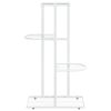 4-Floor Flower Stand 16.9"x8.7"x29.9" White Metal