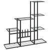 Flower Stand 37.2"x9.8"x34.6" Black Metal