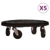 Plant Trolleys with Wheels 5 pcs Diameter 15.7" Black 606.3 lb