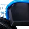 Rolling Garden Scooter Garden Cart Seat with Wheels and Tool Tray, 360 Swivel Seat,Blue--refurbished