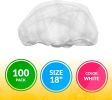 White Micro Nylon Hairnets 18 Inch Size. 100 Pack Disposable White Hairnets. Stretchable Unisex Hairnet Caps for Food Service. Hairnets for Cooking In