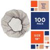 Dark Brown Nylon Hair Nets 18". Pack of 100 Disposable Head Caps with Elastic Edge Mesh. Stretchable Adult Hairnets for General Use; Cooking; Food Ser