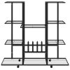 Flower Stand with Wheels 37.2"x9.6"x36" Black Iron