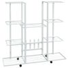 Flower Stand with Wheels 37.2"x9.6"x36" White Iron