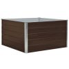 Raised Garden Bed 39.4"x39.4"x17.7" Galvanized Steel Brown