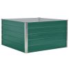 Raised Garden Bed 39.4"x39.4"x17.7" Galvanized Steel Green