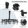 ATV Disc Harrow 32" Cut Width Disc Plow Harrow ATV Tiller with 2" Receiver Mount for ATV UTV (Black)