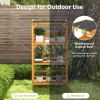 3-Tier Wooden Plant Stand with Weatherproof Asphalt Roof for Patio