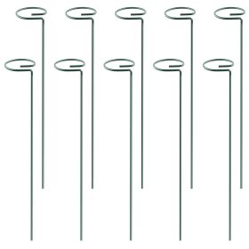 10Pcs Plant Support Stakes Garden Flower Single Stem Support Stake Iron Plant Cage Support Ring (size: 16in)