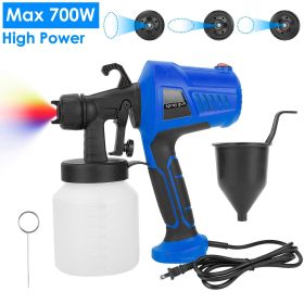 700W Electric Paint Sprayer Handheld HVLP Spray Painter Painting Spray Gun For Fences Brick Walls (Color: Blue, Type: US)
