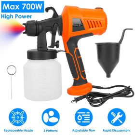 700W Electric Paint Sprayer Handheld HVLP Spray Painter Painting Spray Gun For Fences Brick Walls (Color: orange, Type: US)