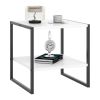 Side Coffee Table with Storage Shelf for Indoor & Outdoor