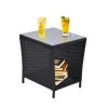 Side Coffee Table with Storage Shelf for Indoor & Outdoor