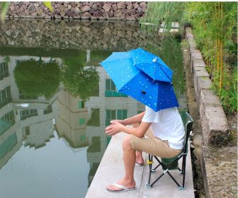 Quick Shade Personal Umbrella Hat (Color: Blue)
