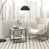 Side Coffee Table with Storage Shelf for Indoor & Outdoor