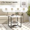 Side Coffee Table with Storage Shelf for Indoor & Outdoor