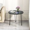Patio Coffee Table with Metal Tripod Legs