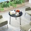 Patio Coffee Table with Metal Tripod Legs
