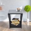 Side Coffee Table with Storage Shelf for Indoor & Outdoor